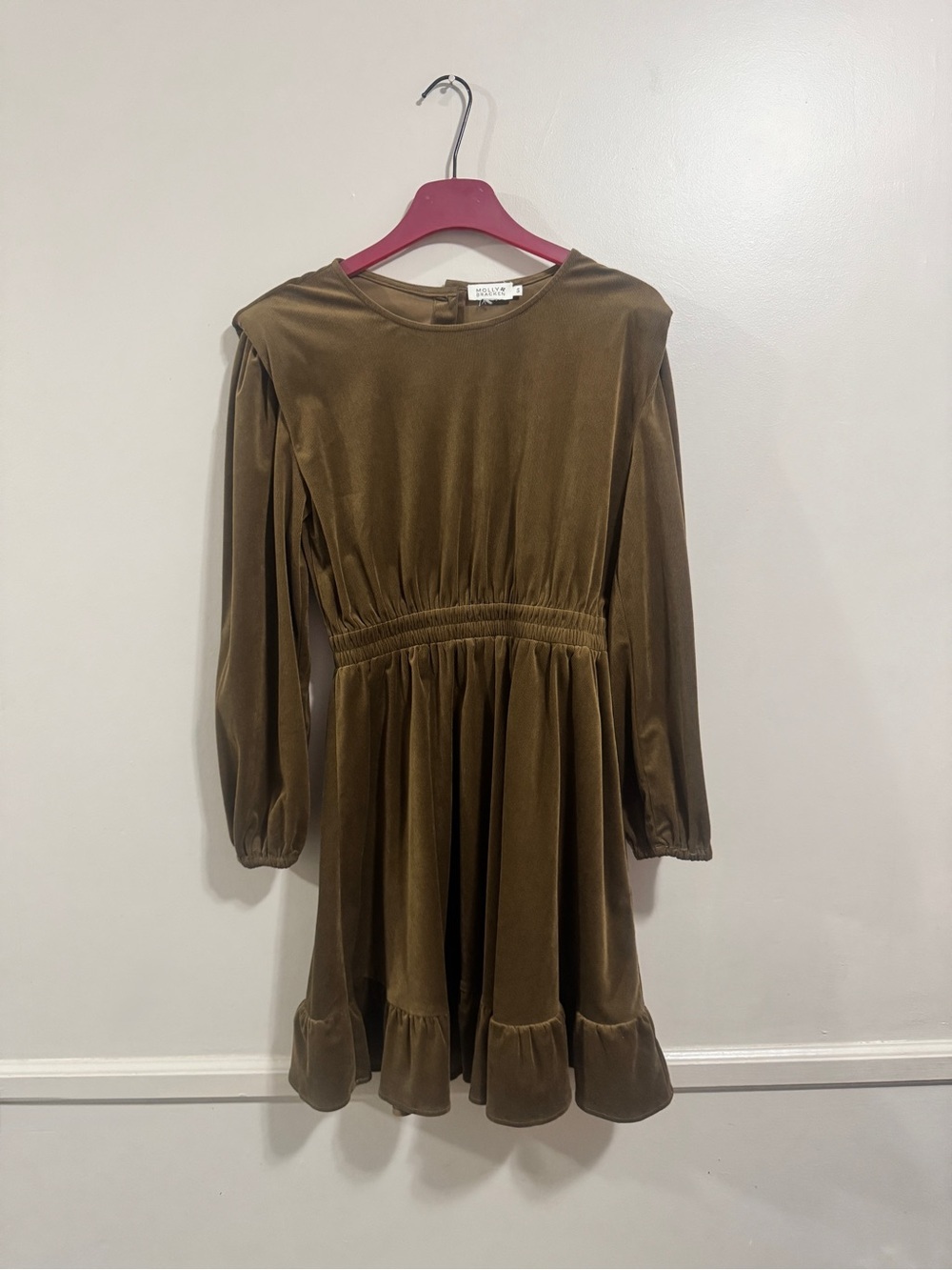 Brown Corduroy Skater Molly Bracken Long Sleeve Dress Woman’s Size S